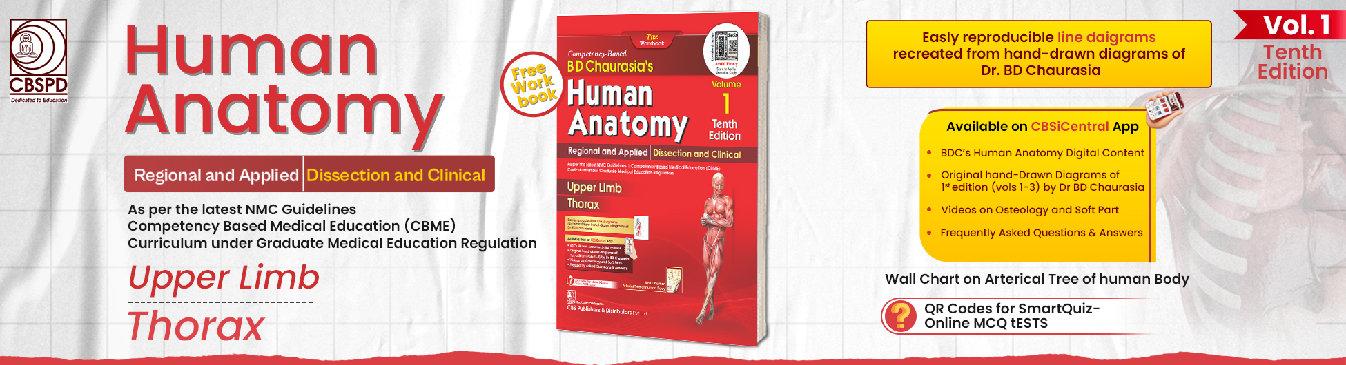 BD CHAURASIA'S HUMAN ANATOMY, 10/E, VOLUME 1