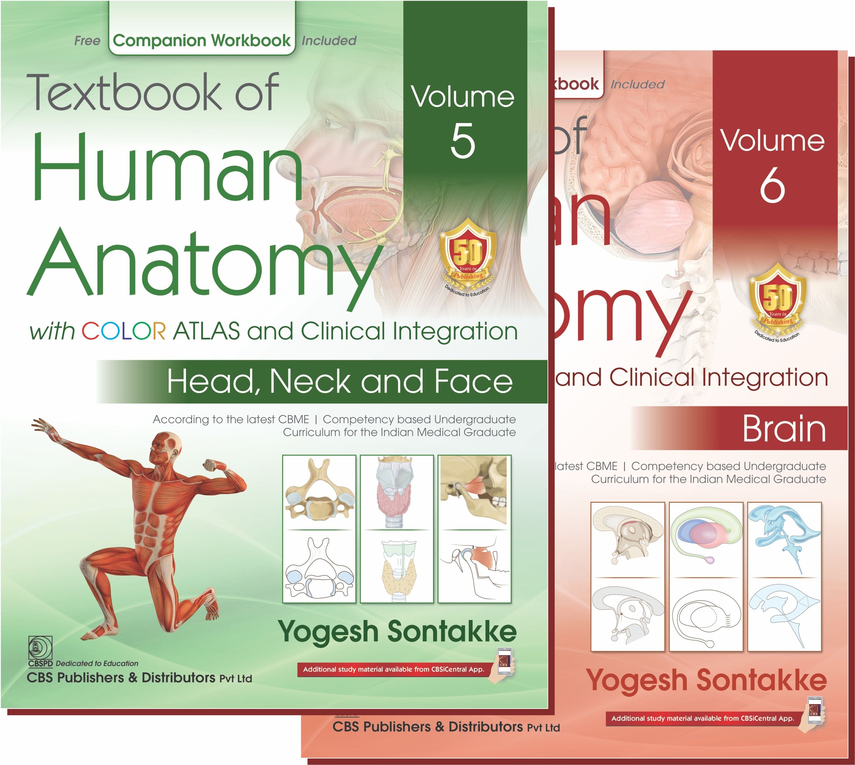 Textbook of Human Anatomy with COLOR ATLAS and Clinical Integration Volume 5 Head ,Neck and Face ;Volume 6 Brain(2 Volume Set)